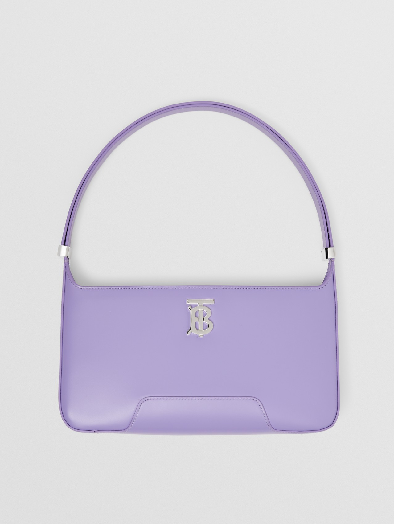 Leather TB Shoulder Bag in Soft Violet