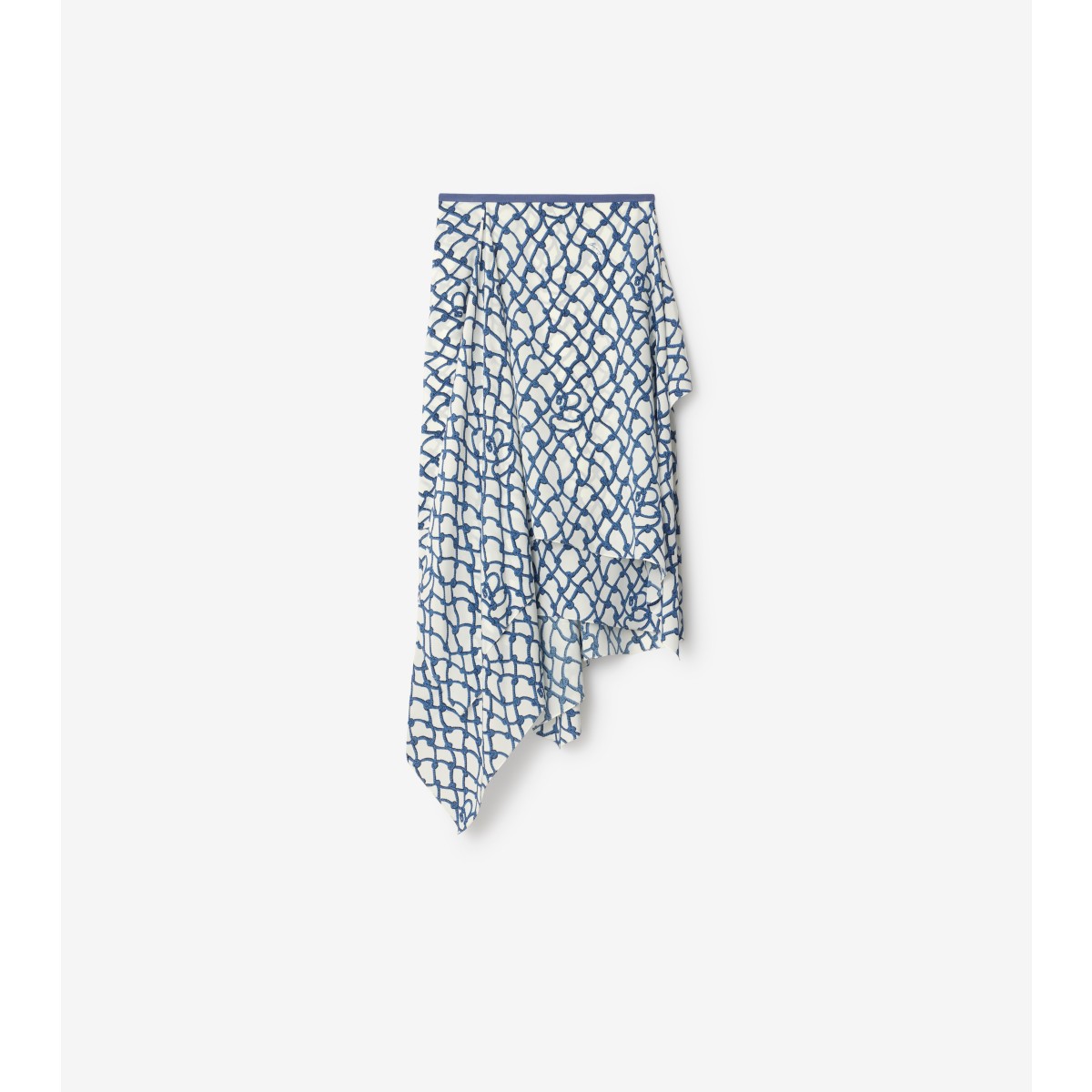Burberry Asymmetric-design Midi Skirt In Pool