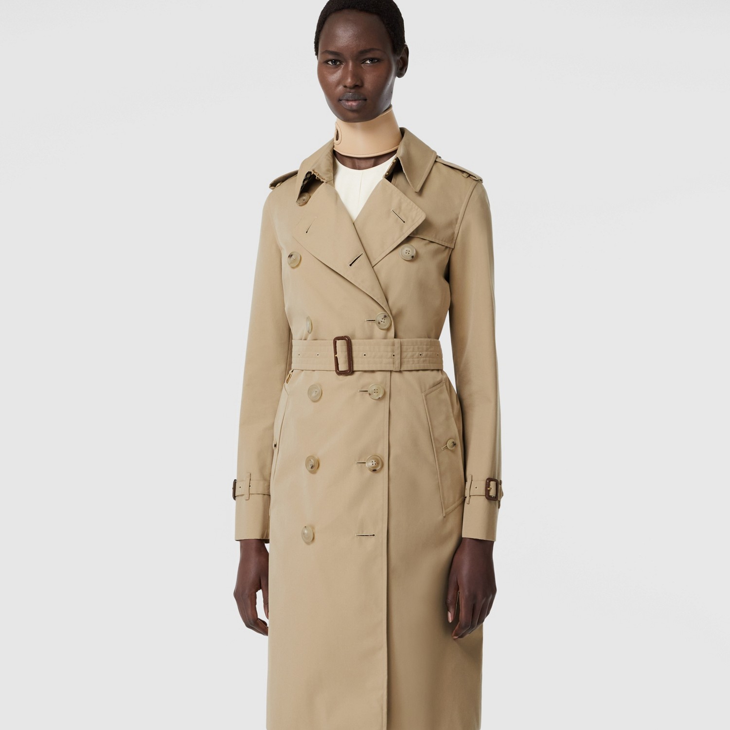 The Kensington - Trench coat Heritage longo (Mel) - Mulheres | Burberry® oficial