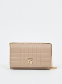 Clutch Lola en cuir matelassé – beige d'avoine