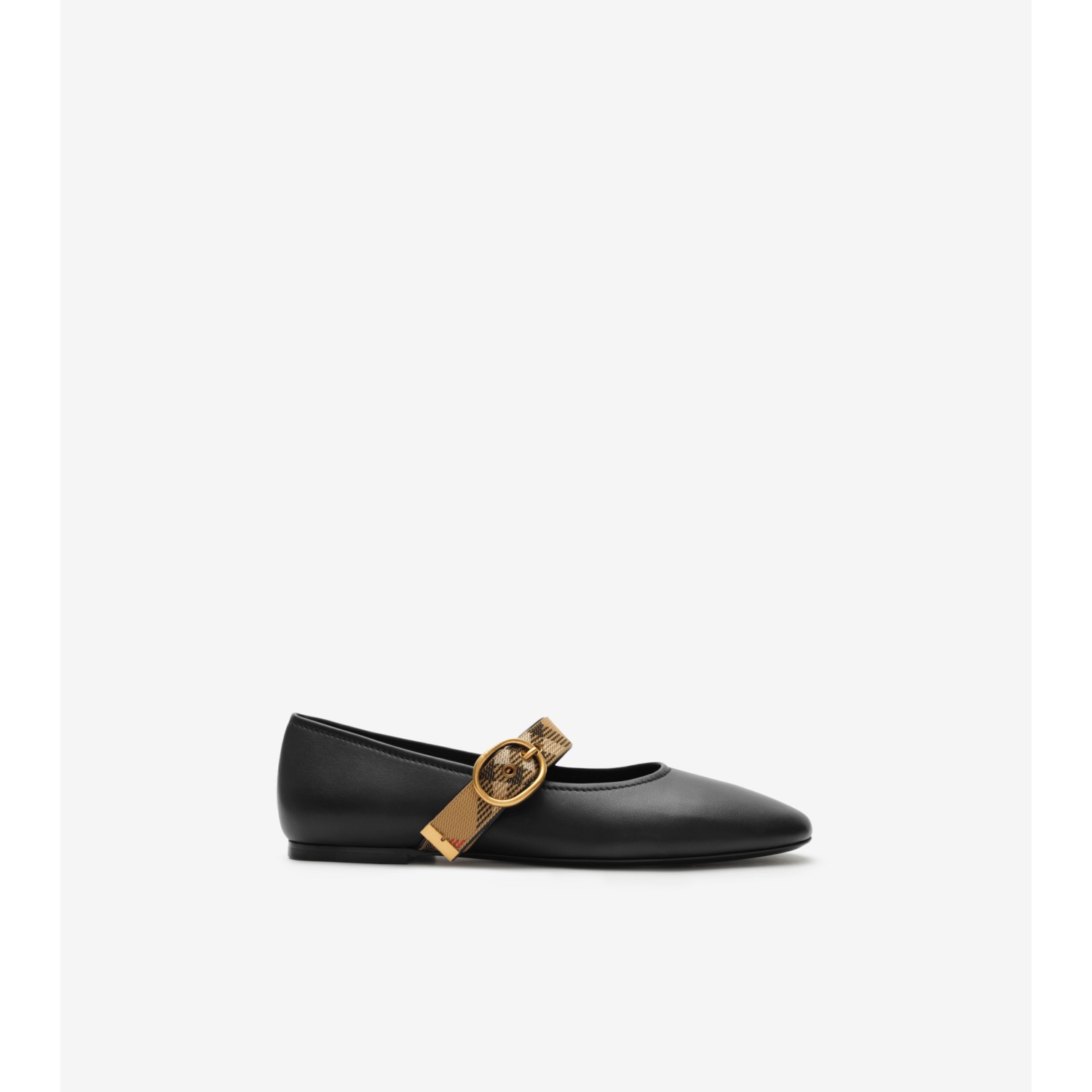 Check Strap Leather Robin Ballerinas