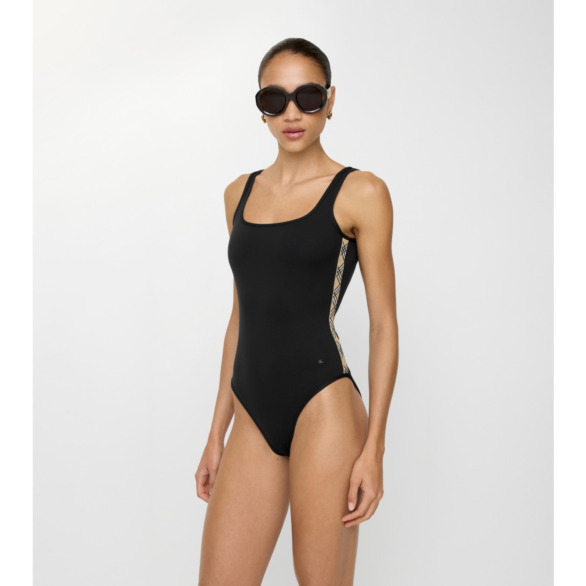  Check Trim Swimsuit