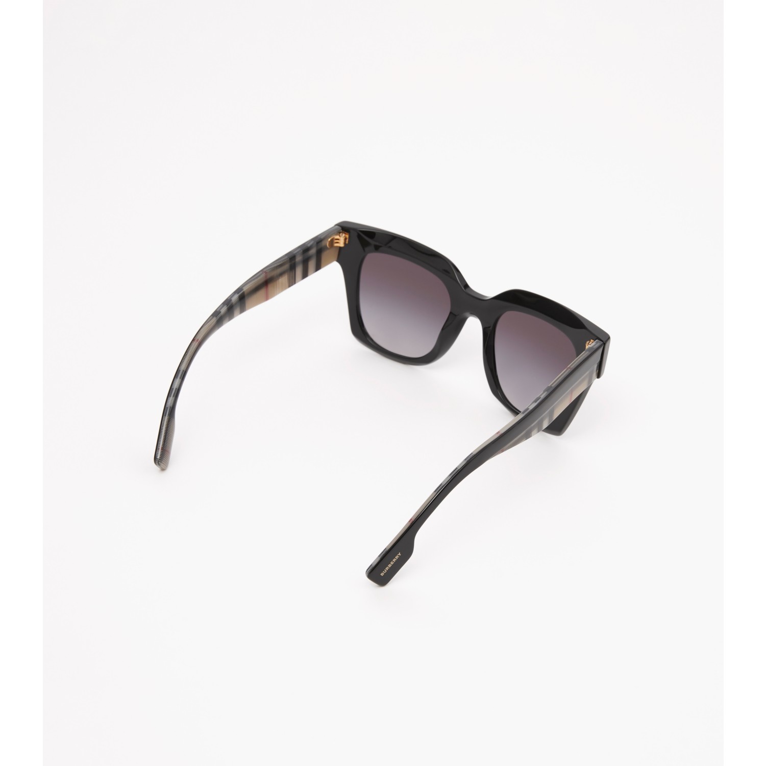 Check Square Sunglasses in Black beige Women Burberry Official