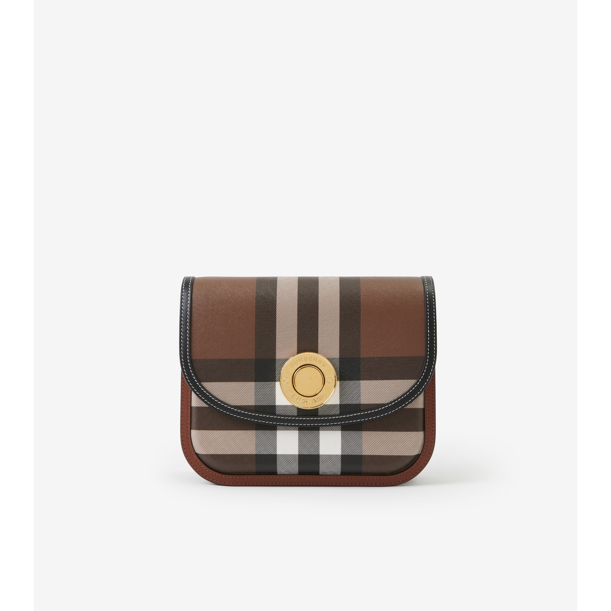 BURBERRY: Elisabeth bag in coated fabric with Dark Birch print - Brown