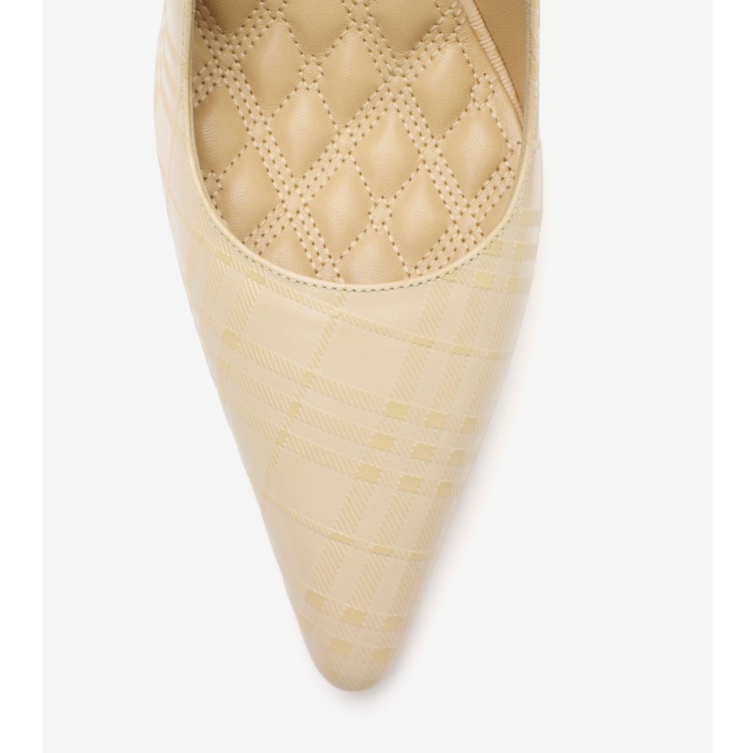 Check Leather Dame High Pumps