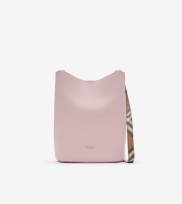 Small Leather Bucket Bag in Lilac pink - Women | Burberry® Official