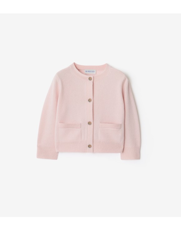 Check Patch Wool Cashmere Cardigan