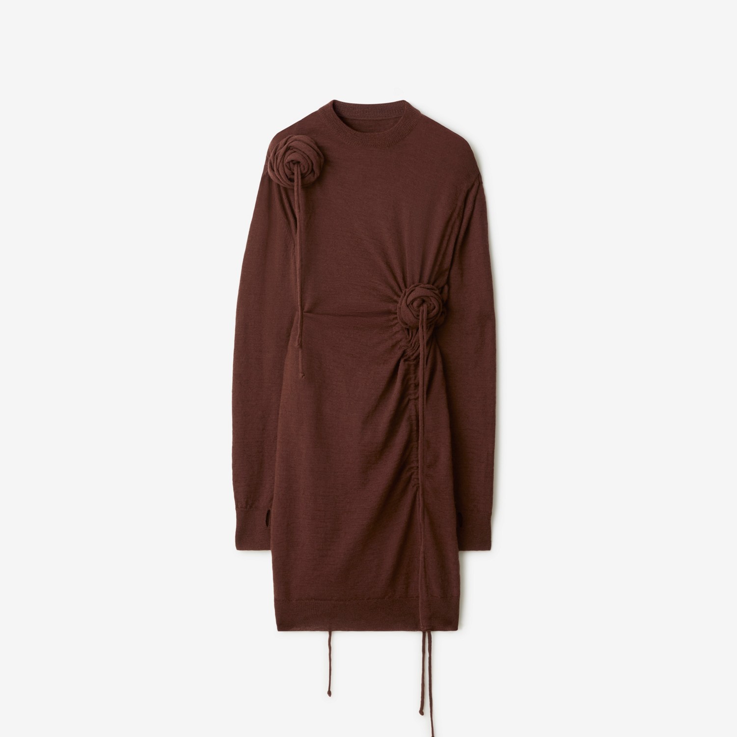 Rose Wool Sweater Dress in Treacle - Women | Burberry® Official