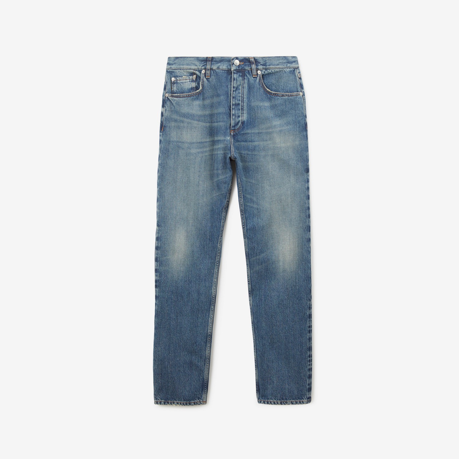 Japanese Denim Straight Fit Jeans in Vintage - Men | Burberry® Official