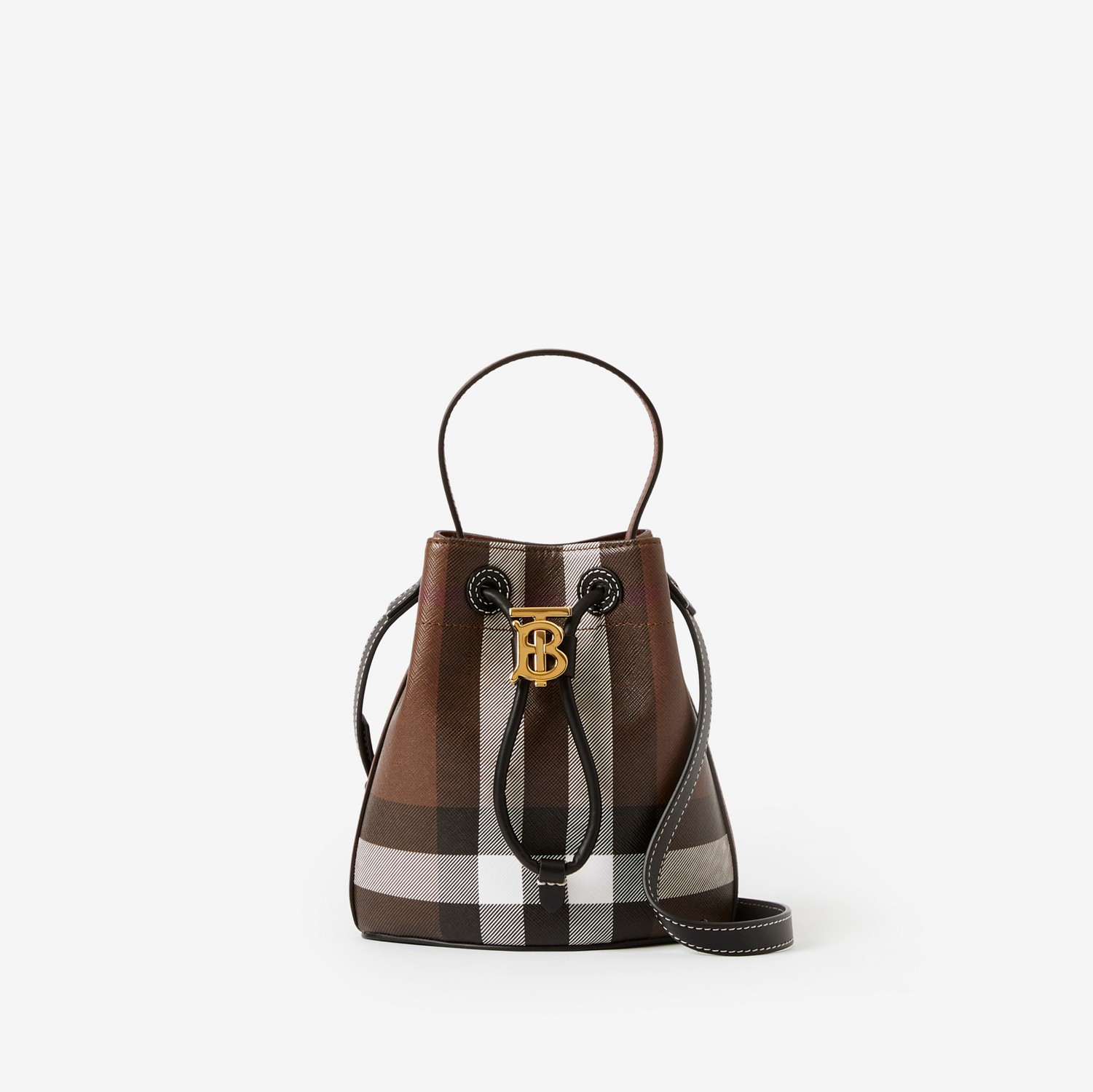 Mini TB Bucket Bag in Dark Birch Brown - Women | Burberry® Official