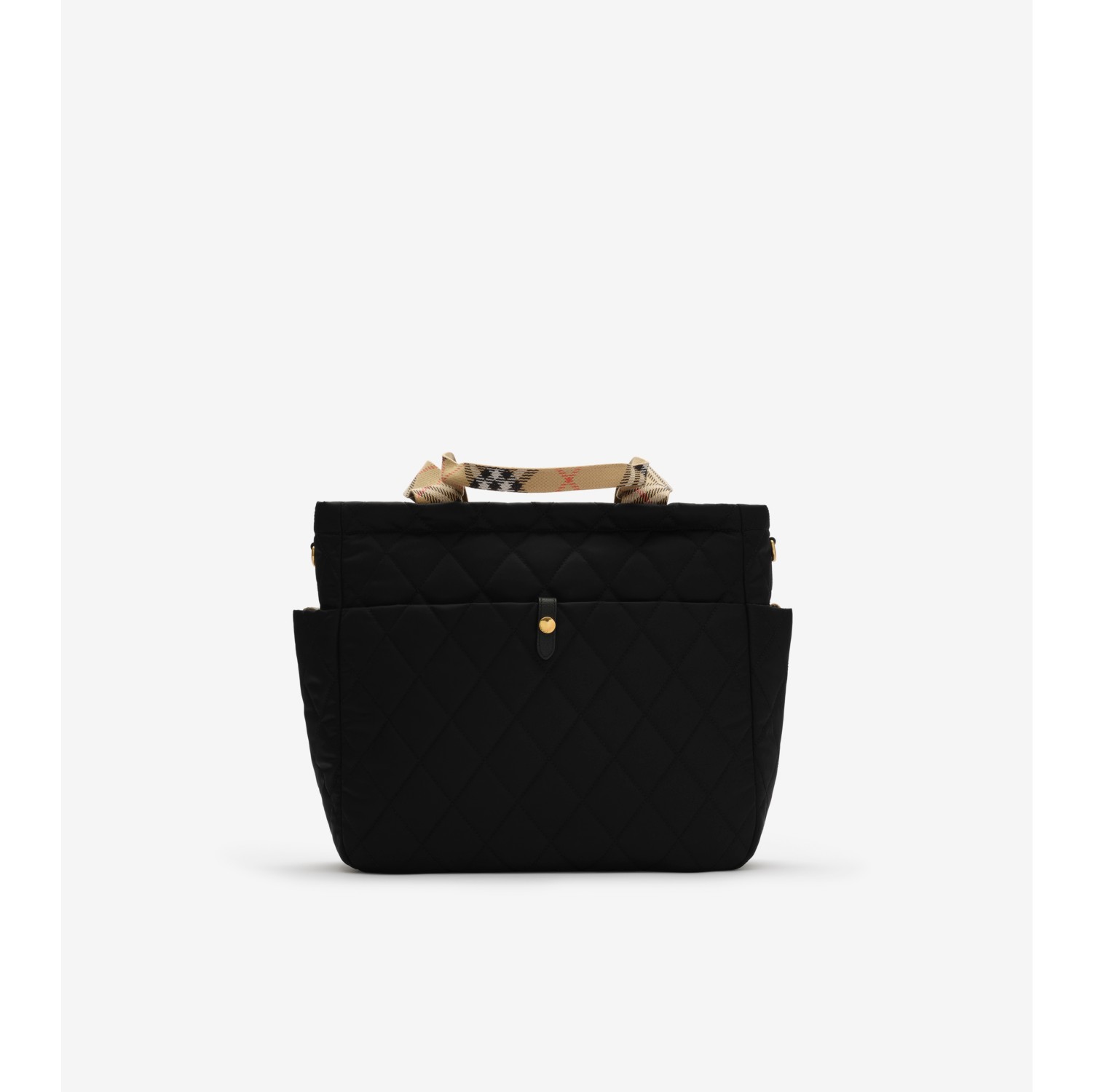 BURBERRY バーバリー マザーズバッグバッグ オムツ替えシート付き Check Trim Quilted Nylon Baby Changing Bag in Black - Children