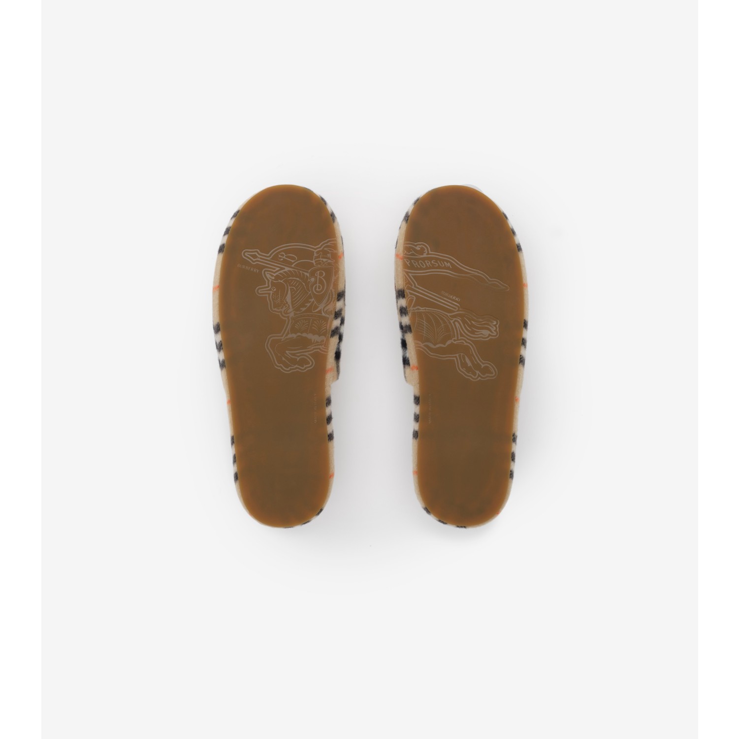 Check Wool Blend Slippers in Sand beige - Men | Burberry  display picture 2