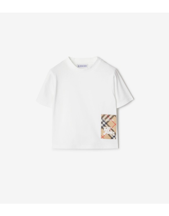 Check Label Cotton T-shirt