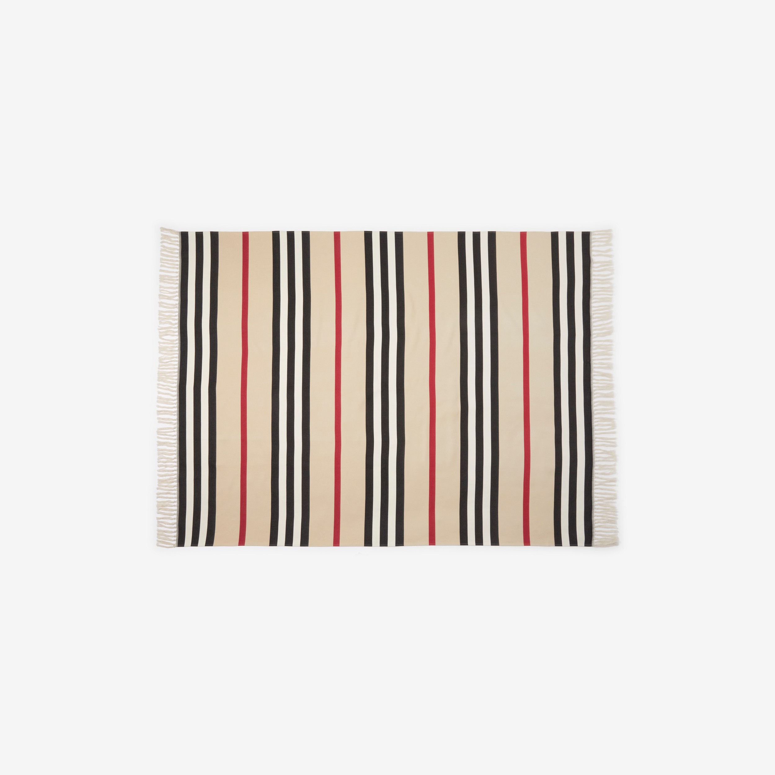 Manta en algodón a rayas Icon Stripe (Beige Vintage) | Burberry® oficial - 1