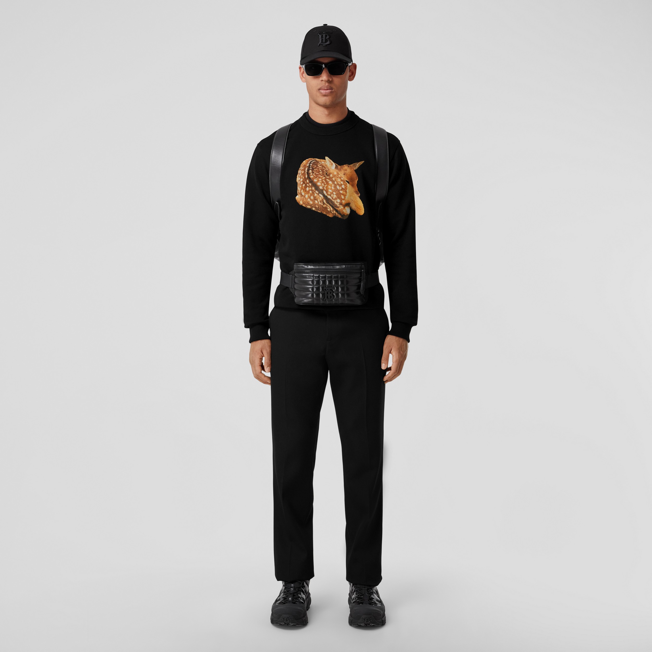 Baumwollsweatshirt mit Rehgrafik (Schwarz) - Herren | Burberry® - 1