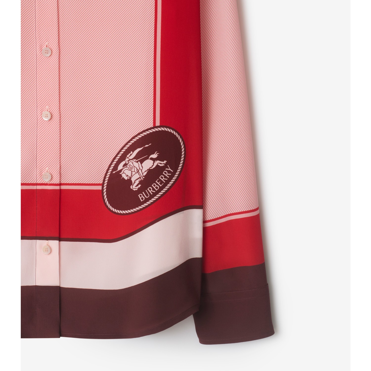 Camisa de seda com estampa Knight e design de quadrado em corte regular