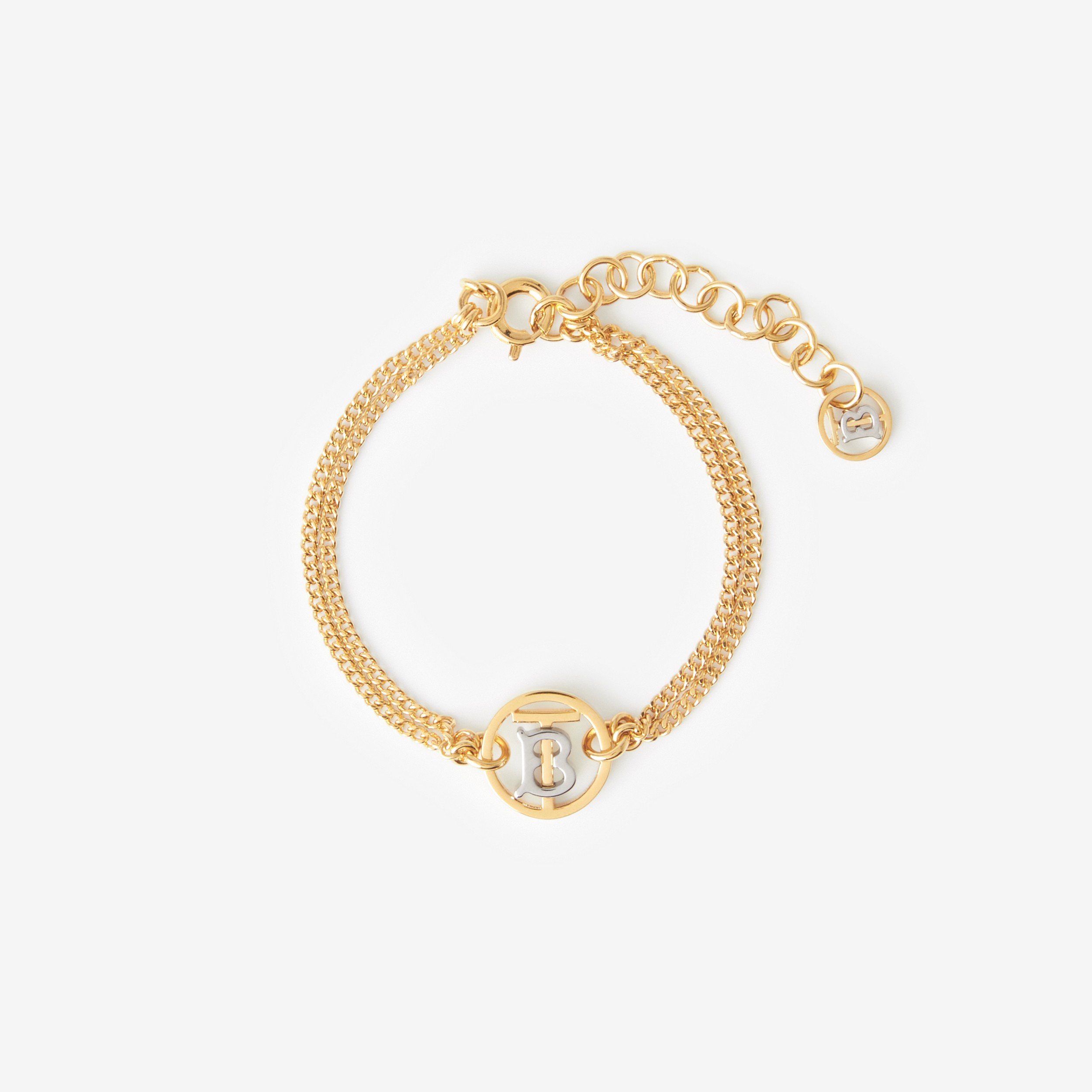 Bracelete folheado a ouro e paládio com monograma (Dourado Claro/paládio) - Mulheres | Burberry® oficial - 1