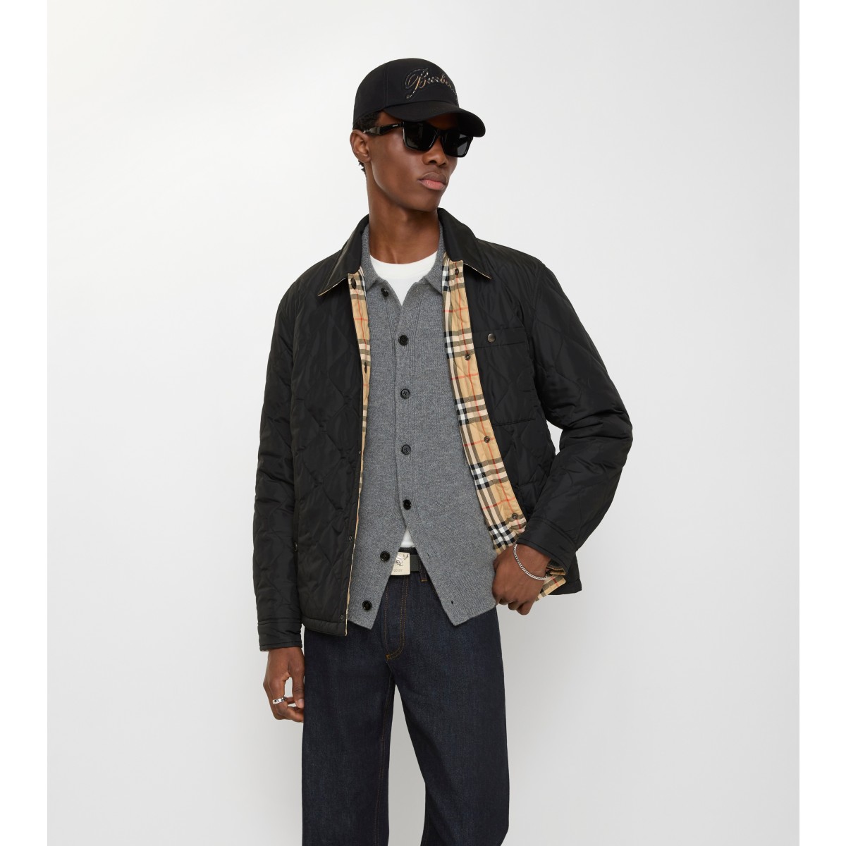  Check Reversible Quilted Nylon Overshirt