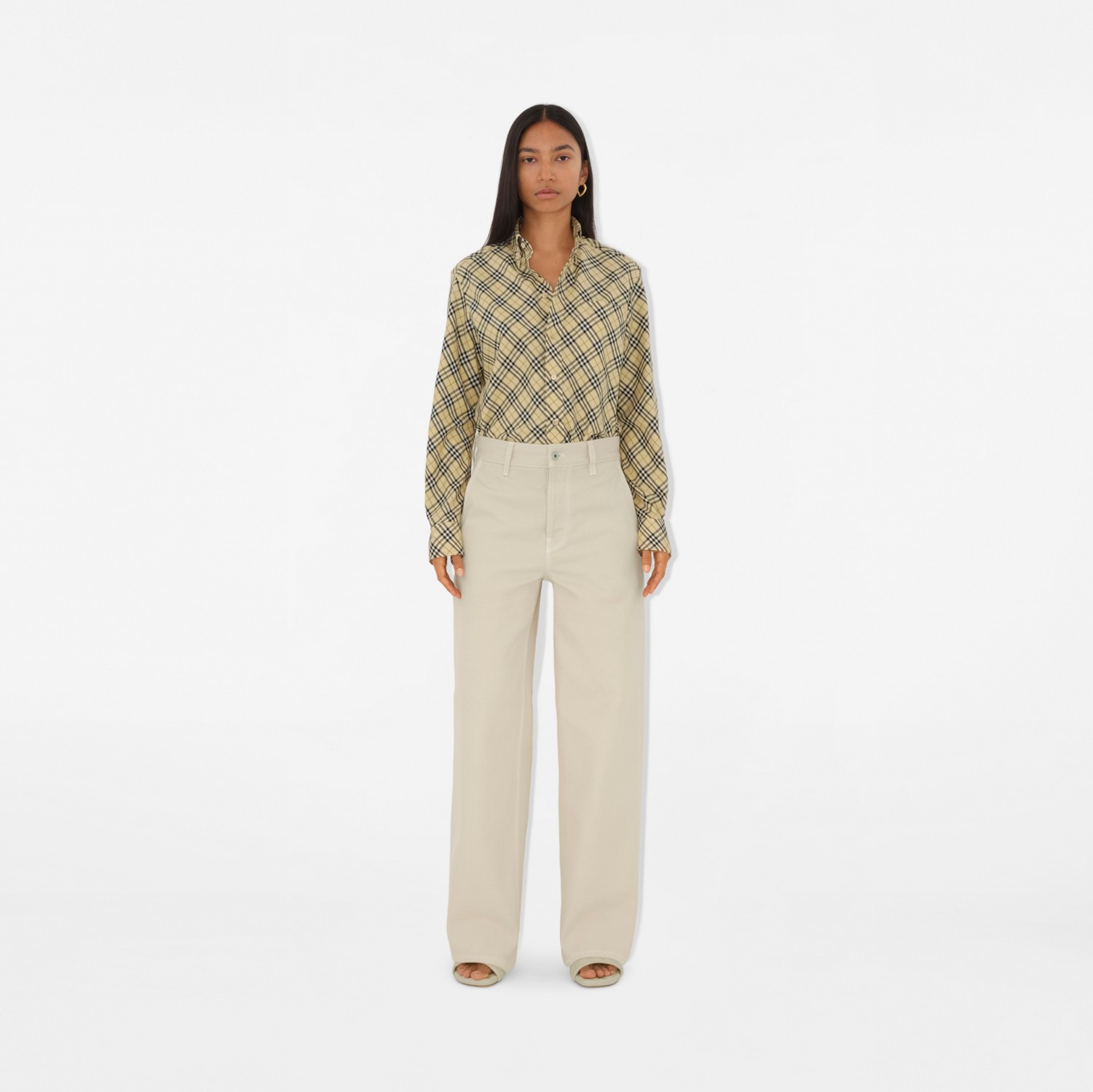 Check Cotton Shirt in Grain - Women | Burberry® Official Check Cotton Shirt in Grain - Women | Burberry® Official