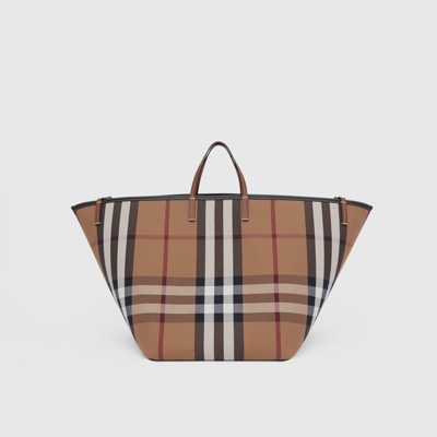 burberry check tote bag