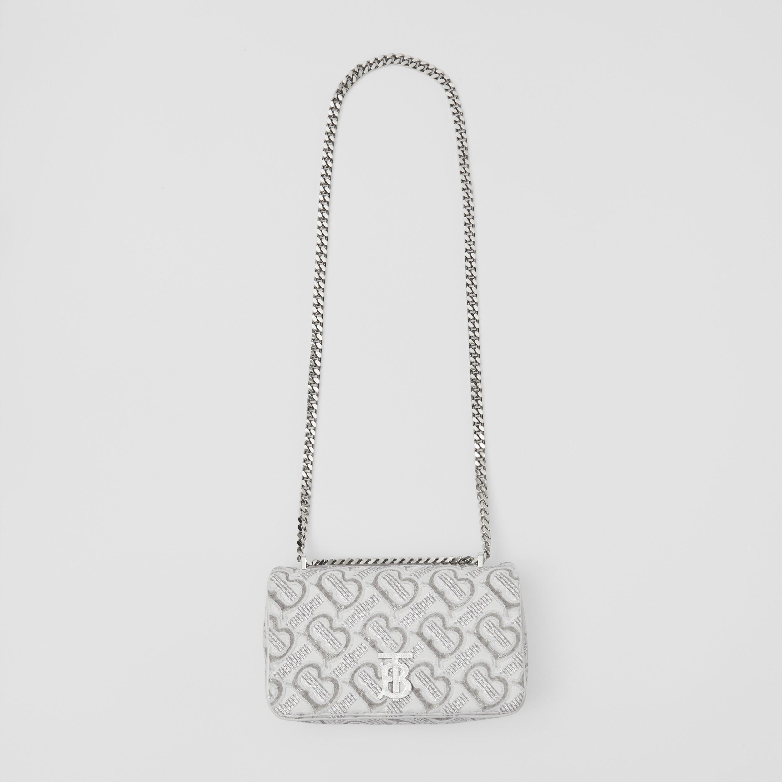 Sequinned Monogram Leather Small Lola Bag in White - Women | Burberry® Official - 4