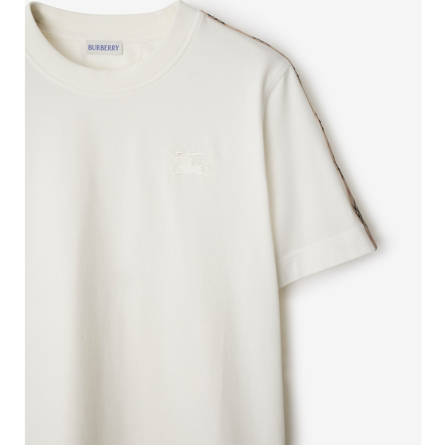 Check Trim Cotton T-shirt