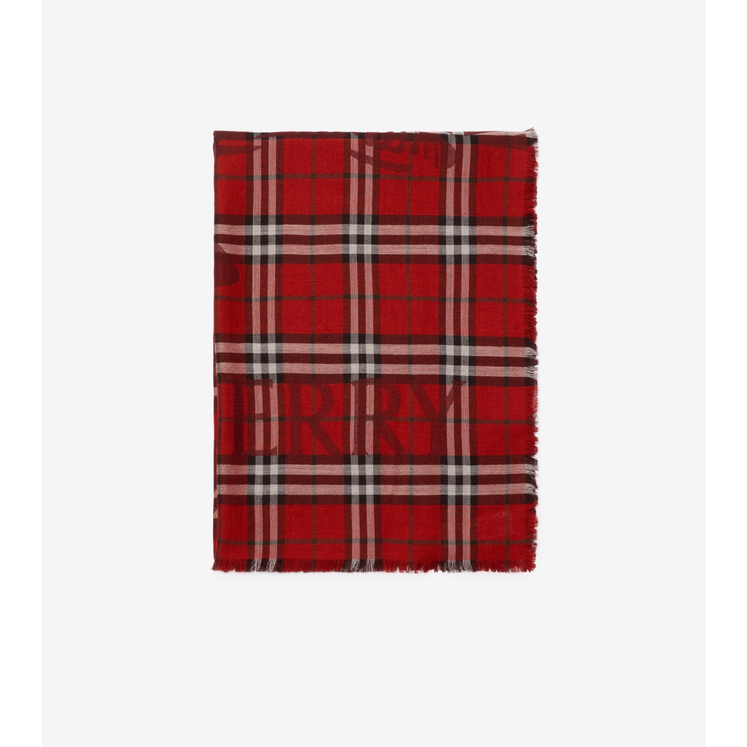 Wide EKD Check Wool Silk Scarf