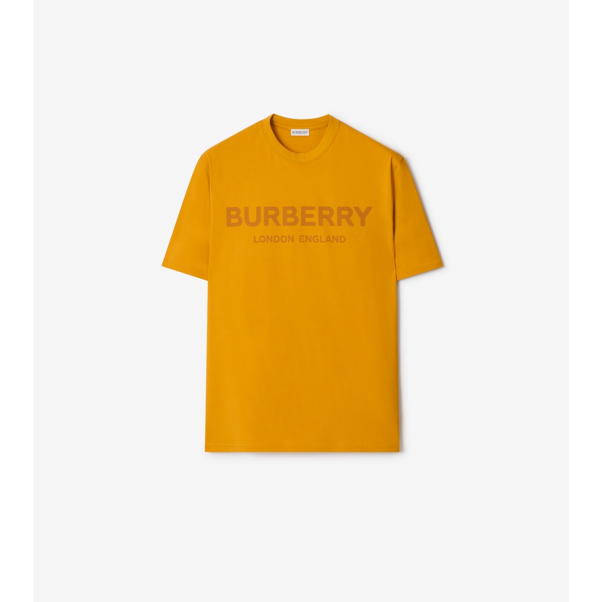 Burberry Logo Cotton T-shirt In Yellow