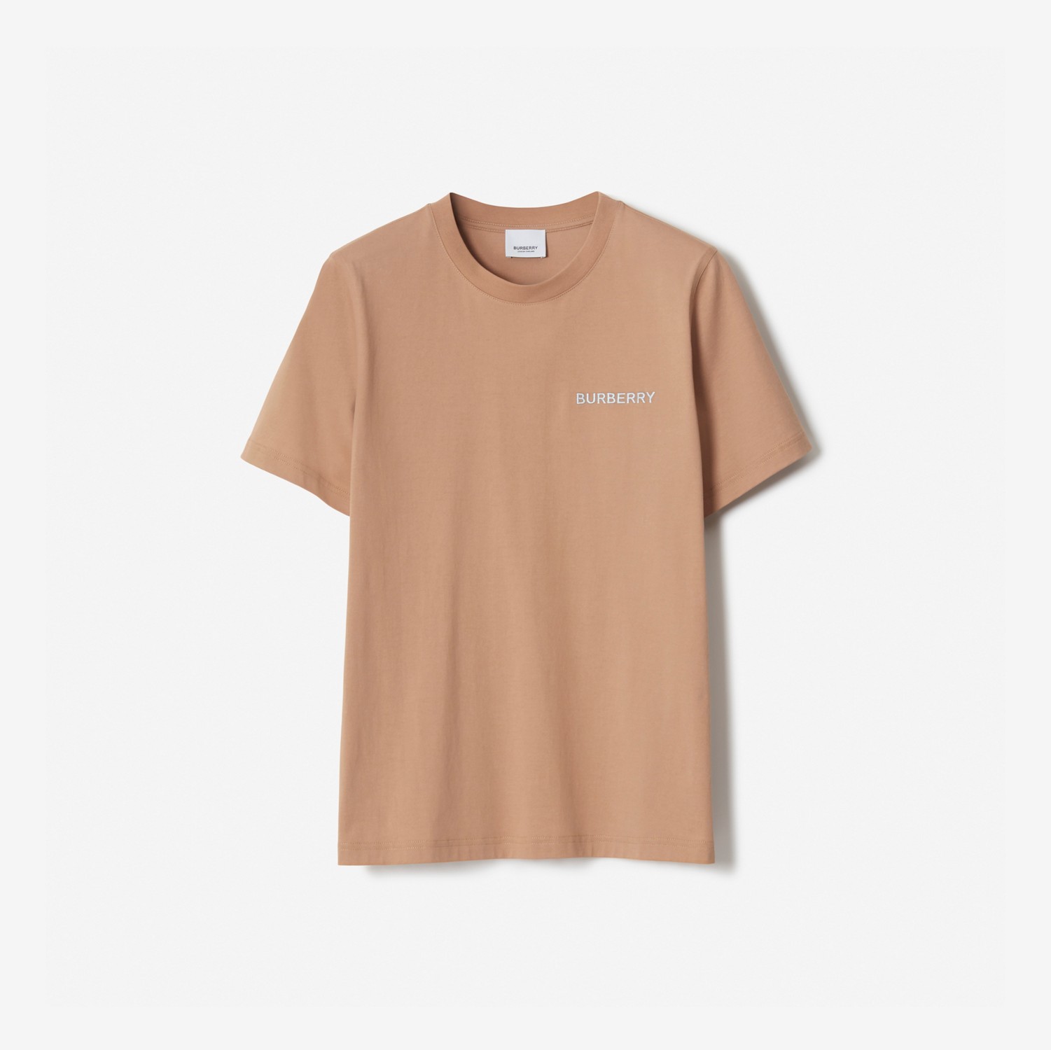 모노그램 모티프 코튼 티셔츠 (샌디 브라운) - 여성 | Burberry®