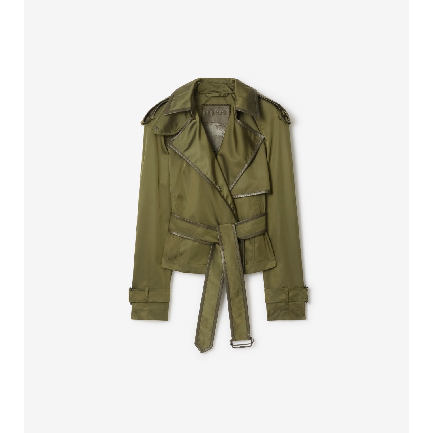 Short Nylon Blend Trench Coat