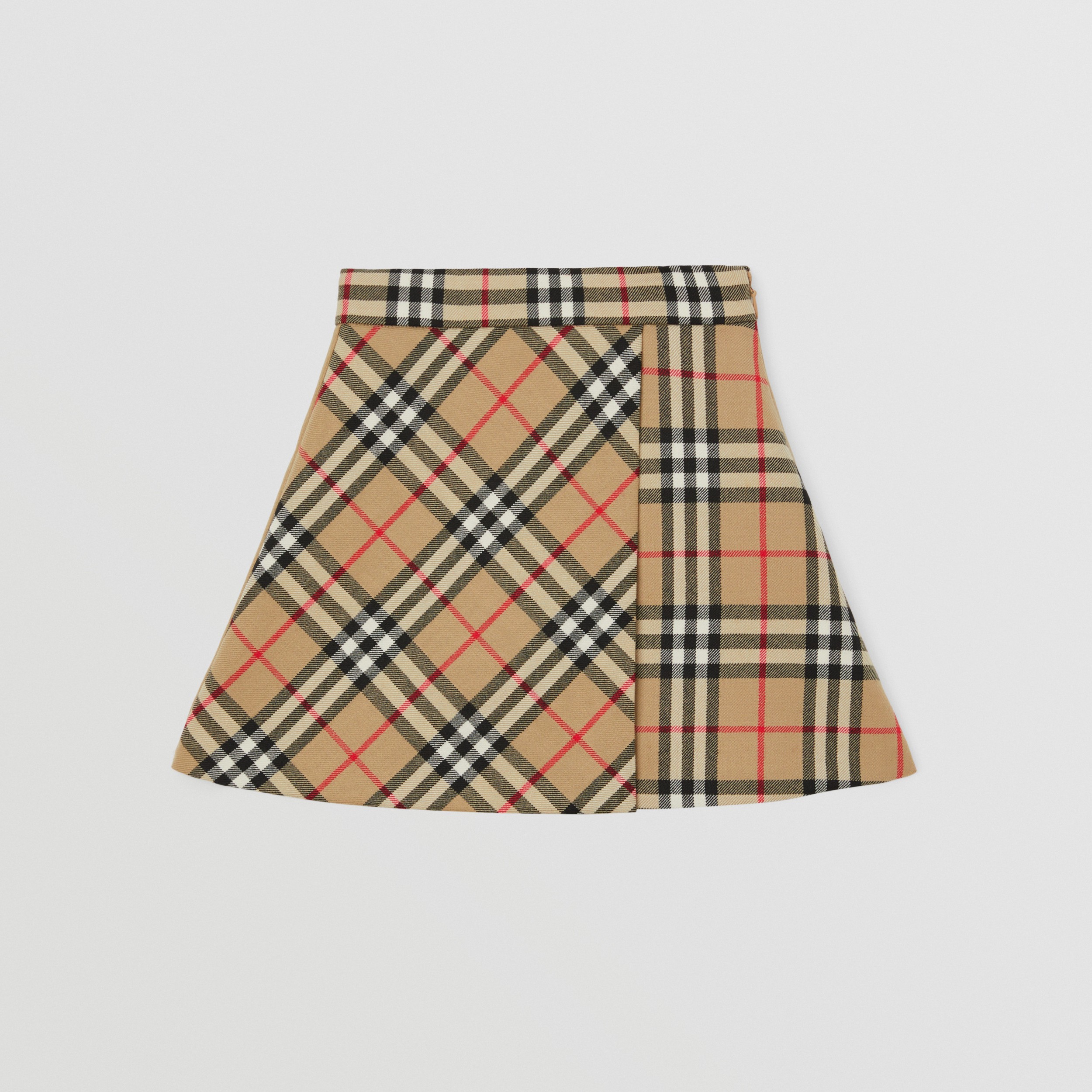 Falda de en lana cuadros Vintage Checks (Beige) - Niños Burberry® oficial