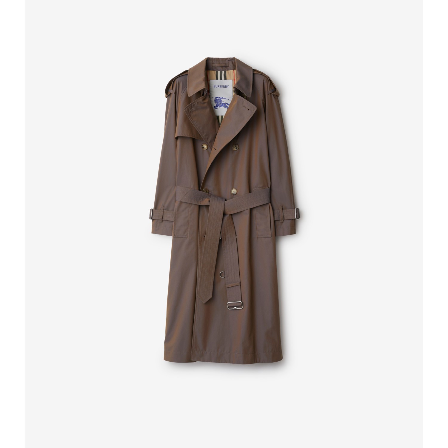 Trench long en gabardine