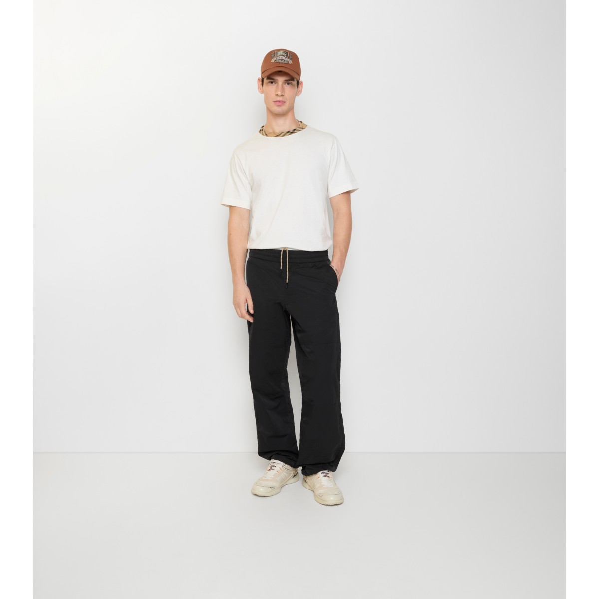  Check Nylon Trousers