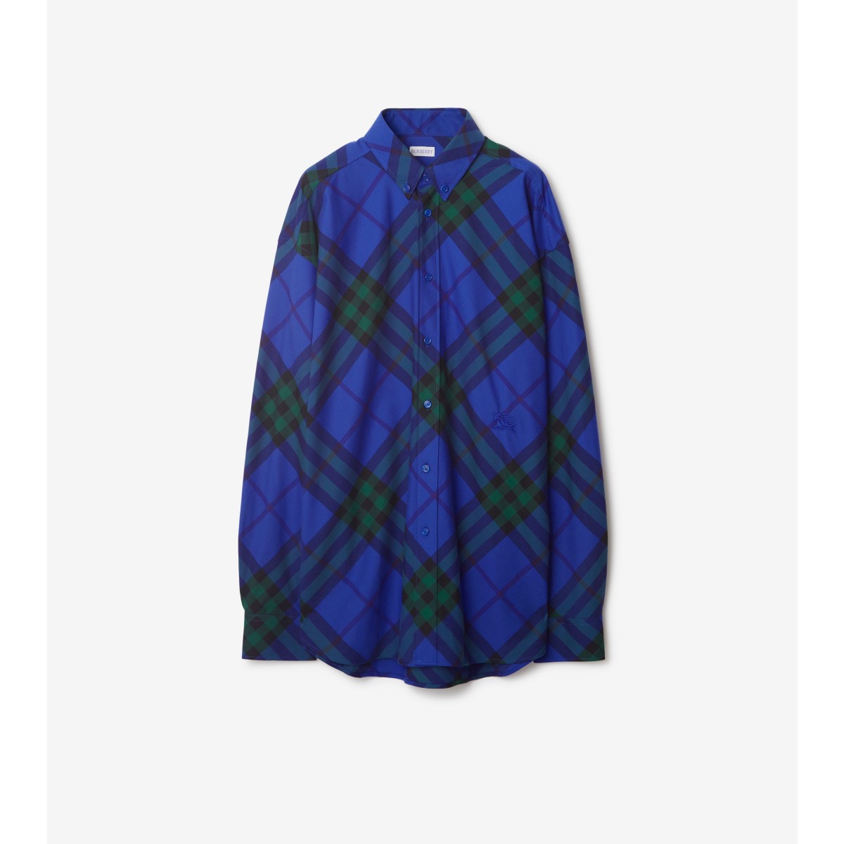 Shop Burberry Check Cotton Shirt In Knight