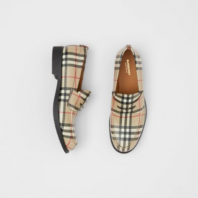 burberry check loafers