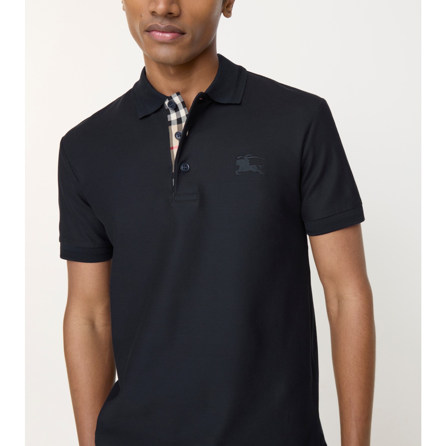 Cotton Polo Shirt in Coal blue - Men | Burberry® Official