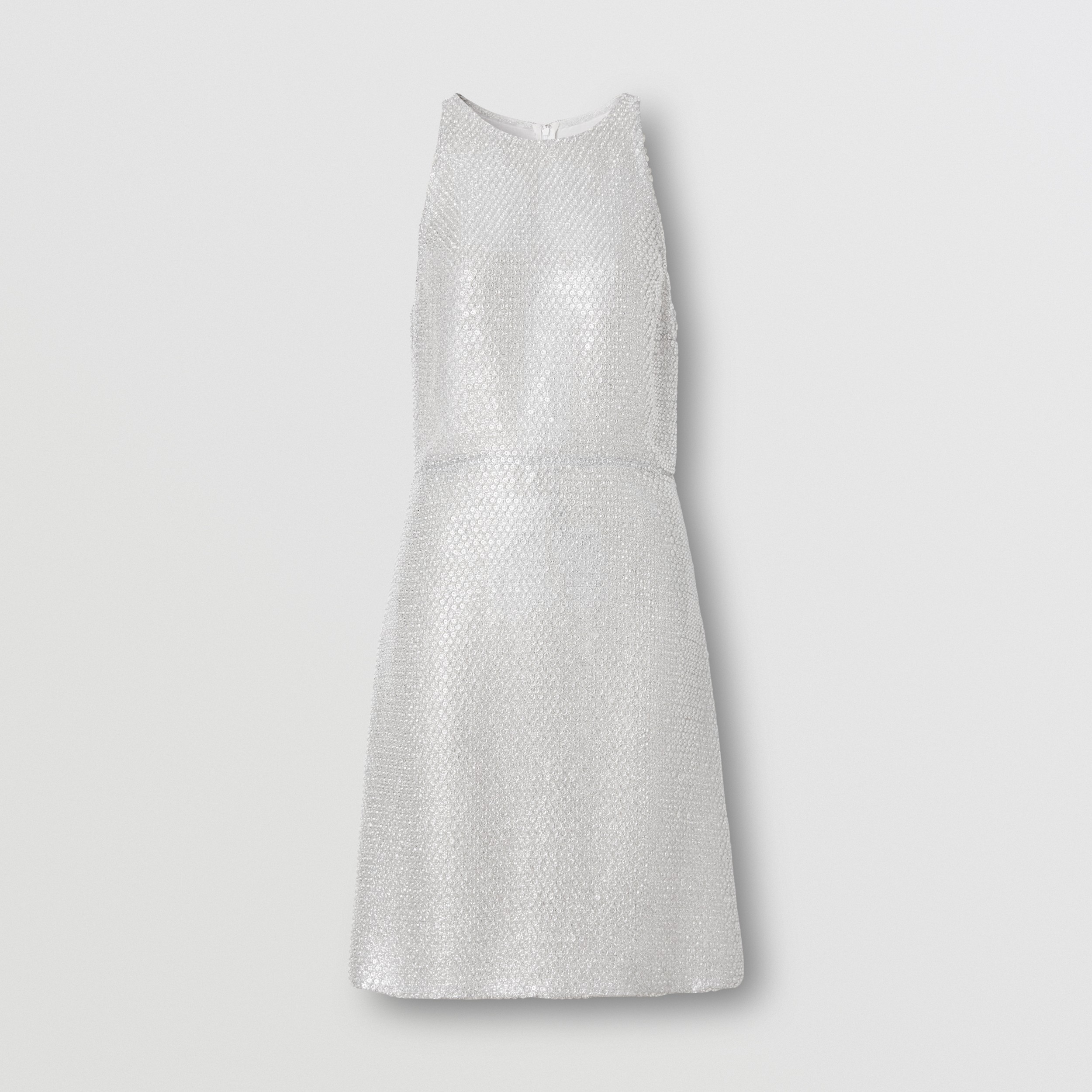 Sequinned Lamé Mini Dress in Silver - Women | Burberry® Official - 4