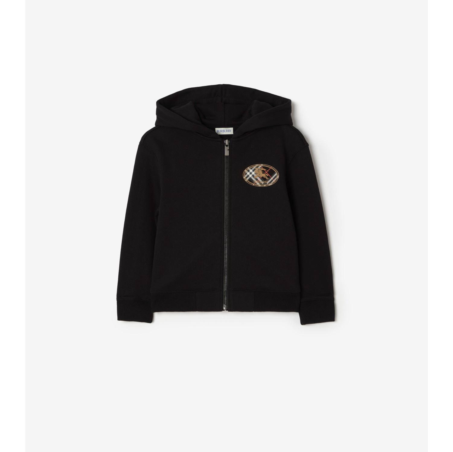 Check Knight Stamp Cotton Zip Hoodie