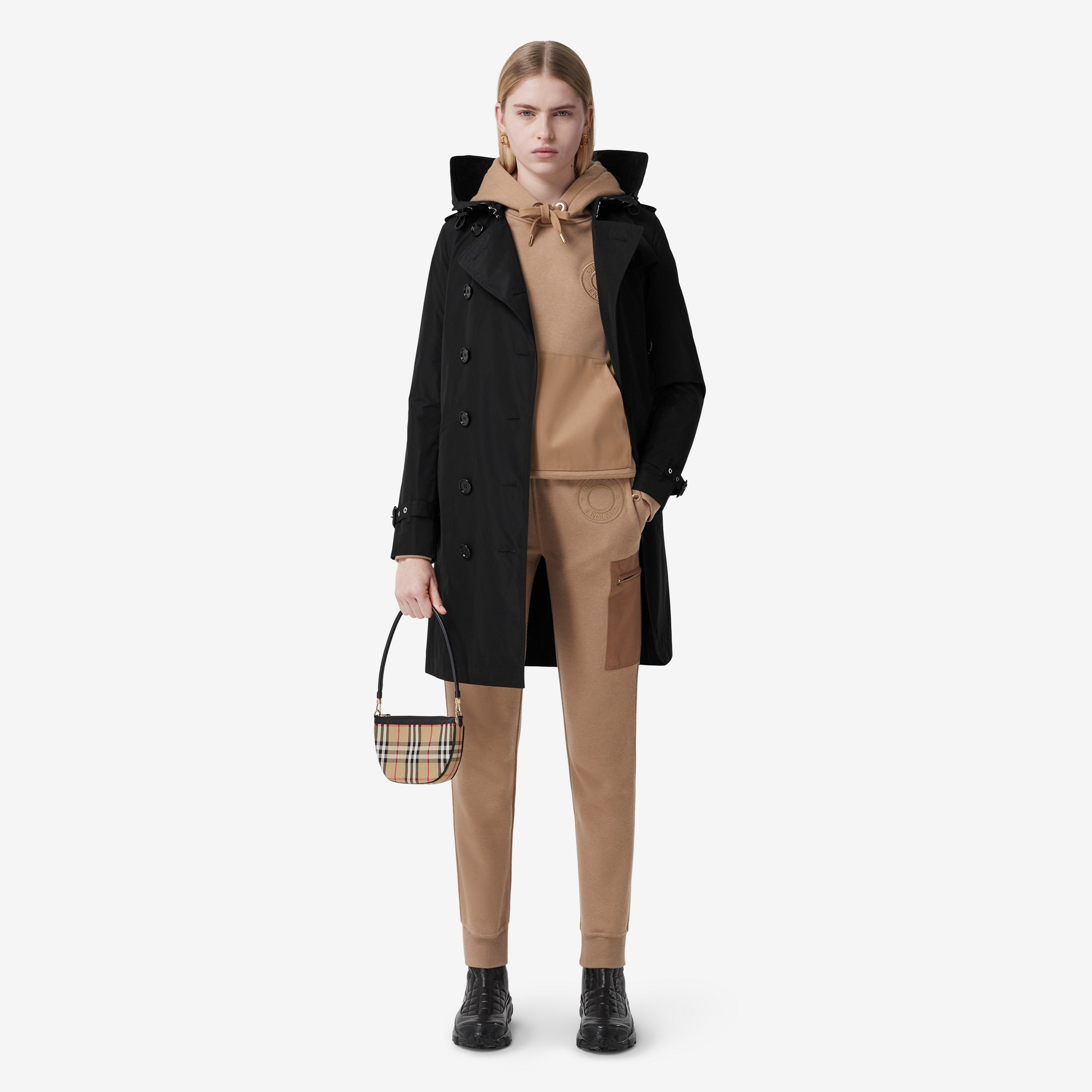Detachable Hood Taffeta Kensington Trench Coat in Black - Women | Burberry® Official - 2