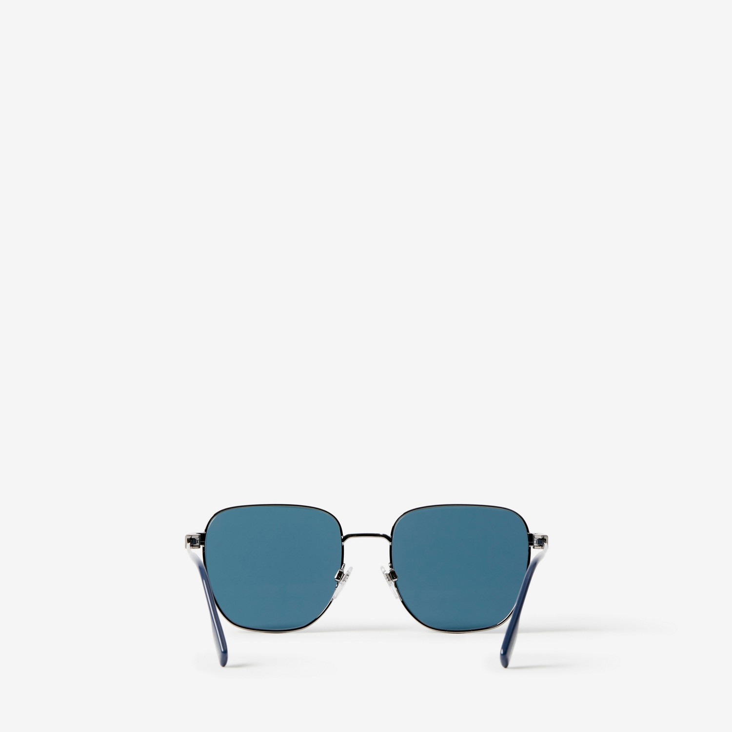 Stripe Detail Square Frame Sunglasses in Gunmetal Grey - Men | Burberry® Official