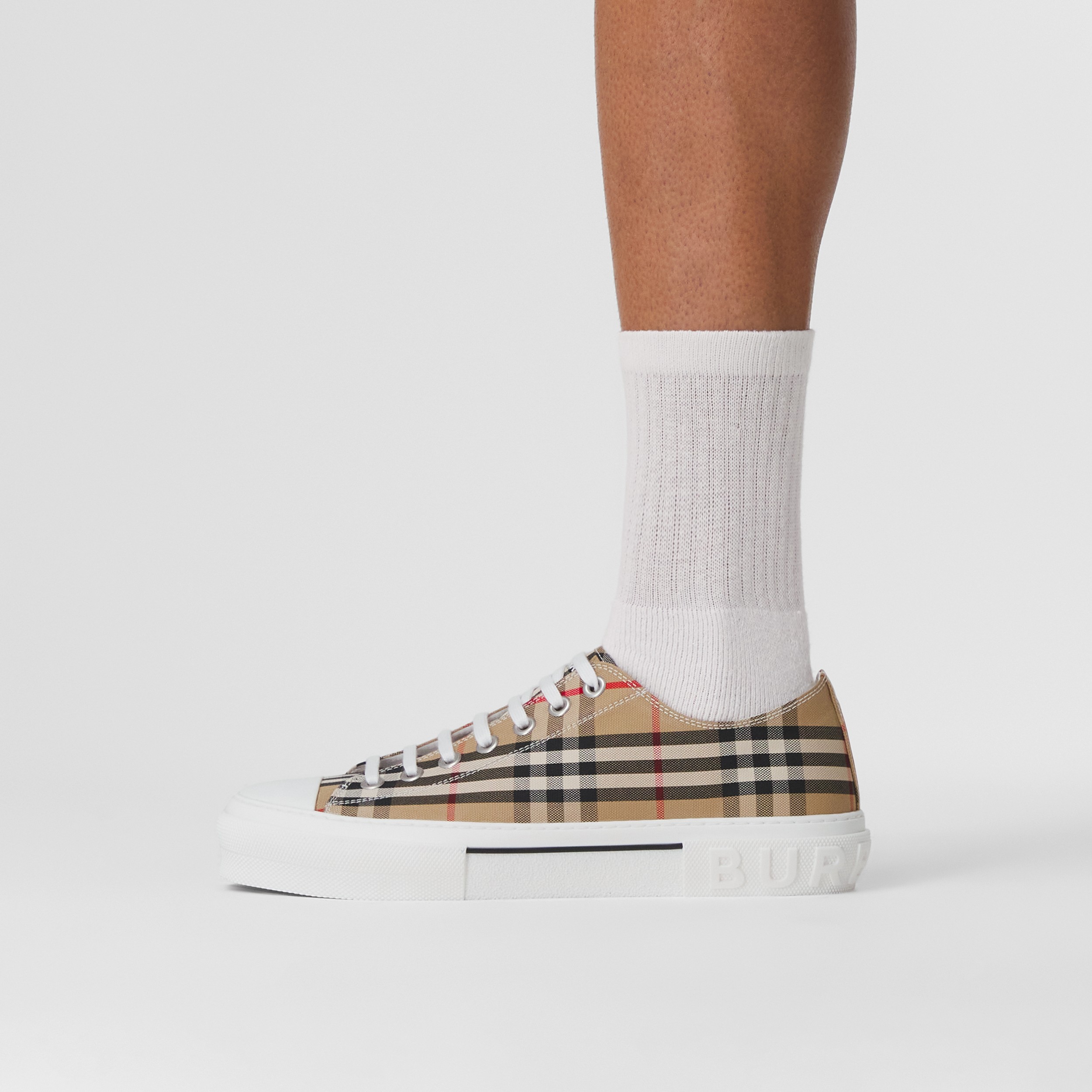 Vintage Check Cotton Sneakers in Archive Beige - Women | Burberry® Official - 4
