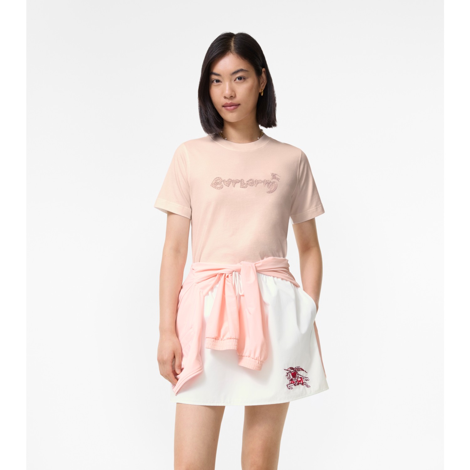 T-shirt in cotone con logo a cuori
