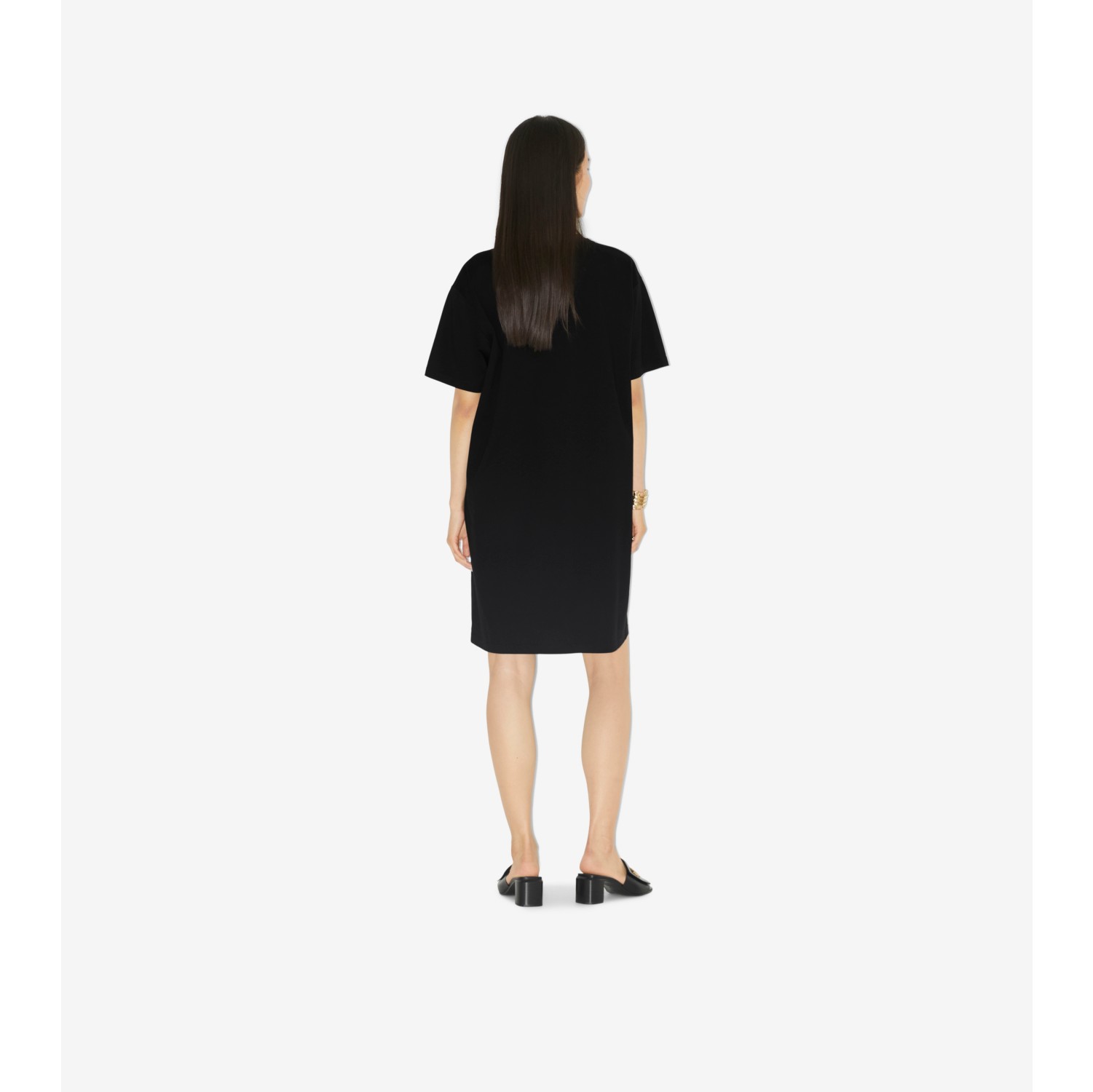 Heart EKD Cotton Oversized Dress in Black - Women | Burberry® Official