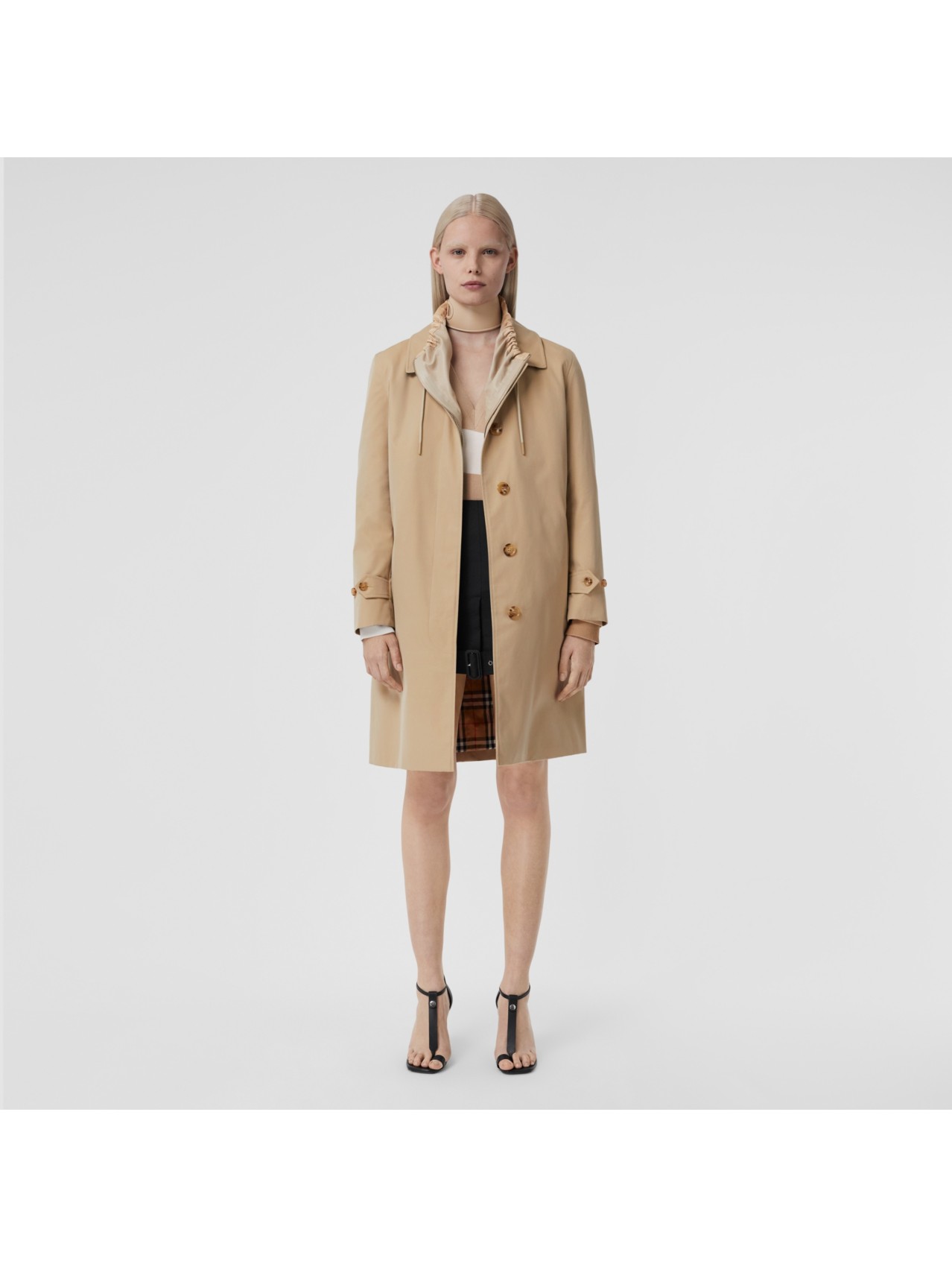 The Pimlico Heritage Car Coat in Honey Women Cotton Gabardine