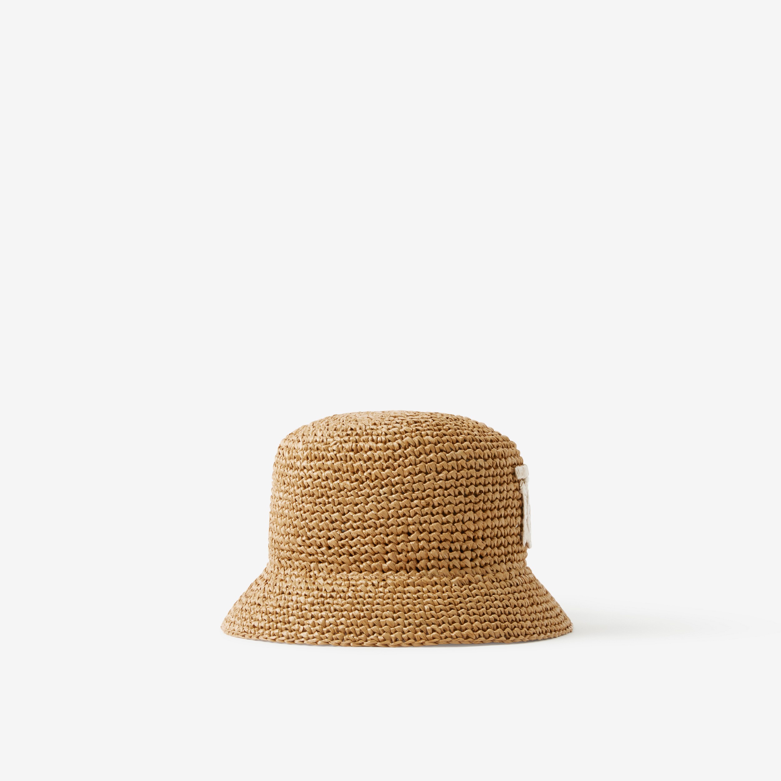 Monogram Motif Raffia-effect Bucket Hat in Natural/beige | Burberry® Official - 2