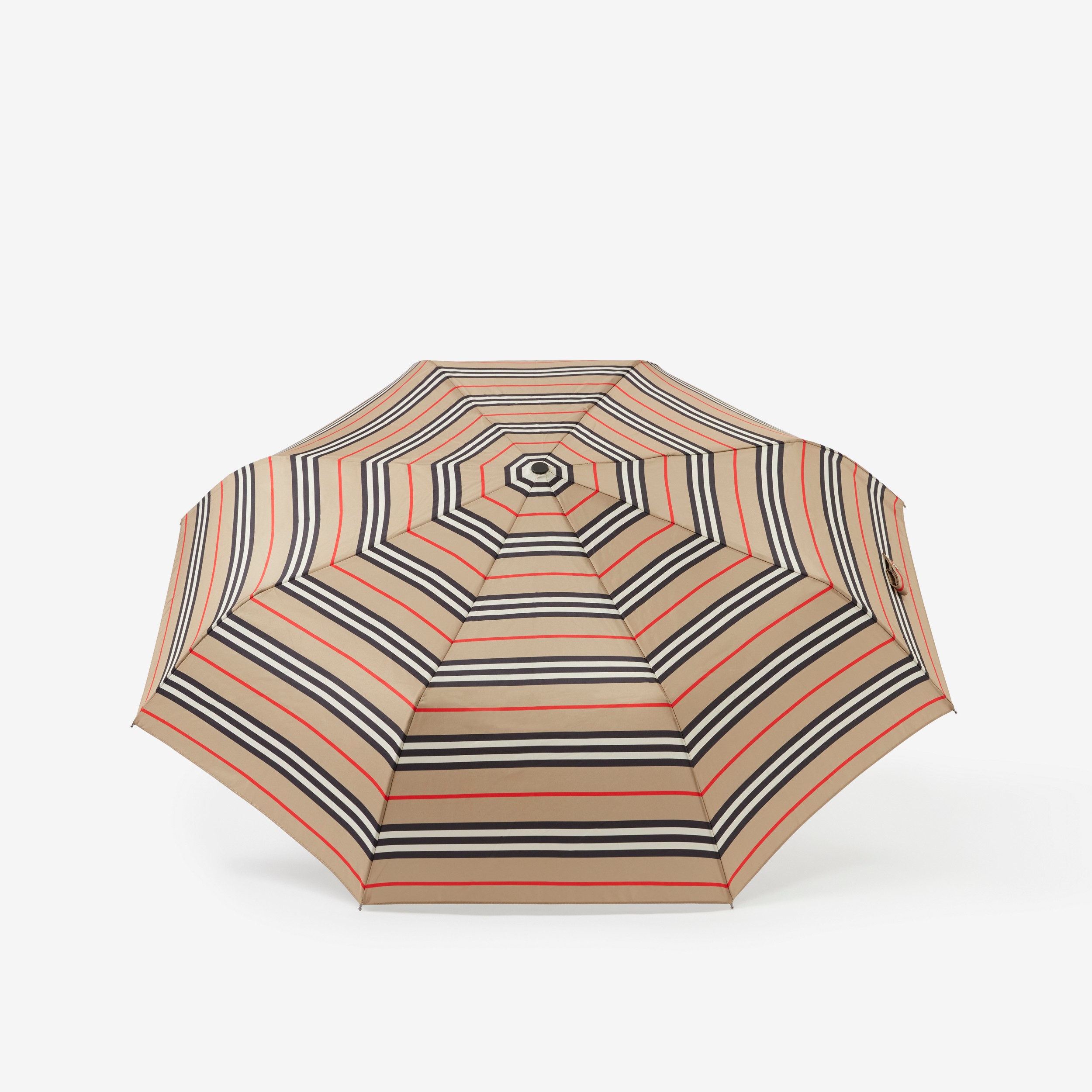 Logo Print Folding Umbrella in Archive Beige | Burberry® Official - 3