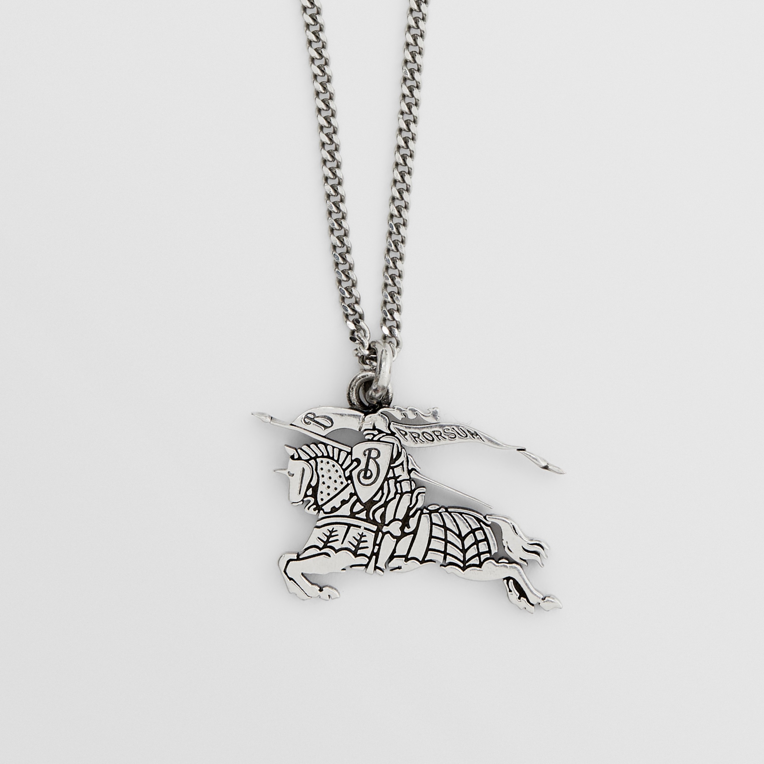 EKD Palladium-plated Chain Necklace in Vintage Steel | Burberry® Official