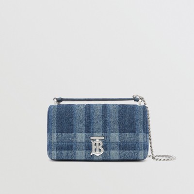 Small Quilted Denim Lola Bag in Blue 