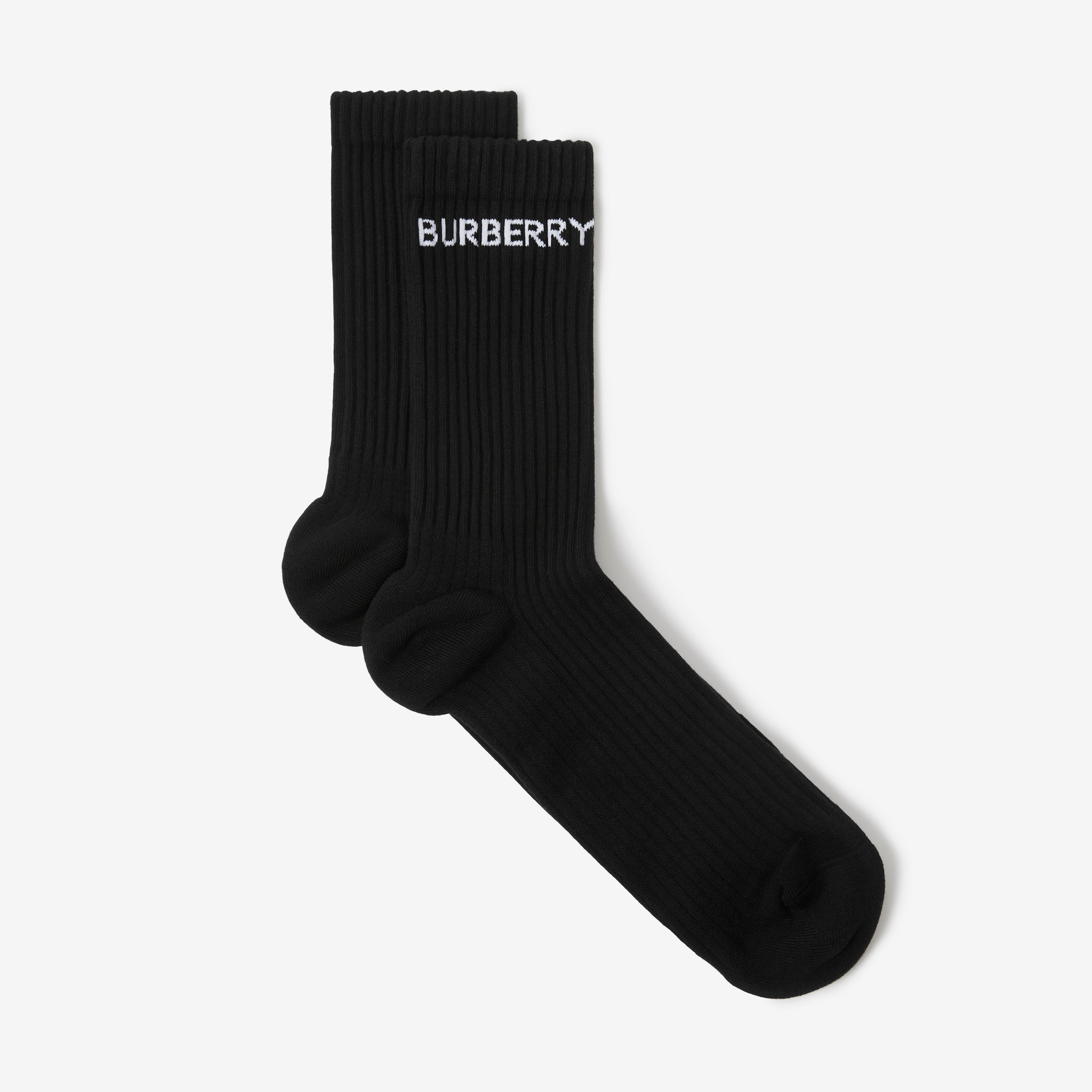 Calcetines en algodón elástico técnico con logotipo en intarsia (Negro) | Burberry® oficial - 2