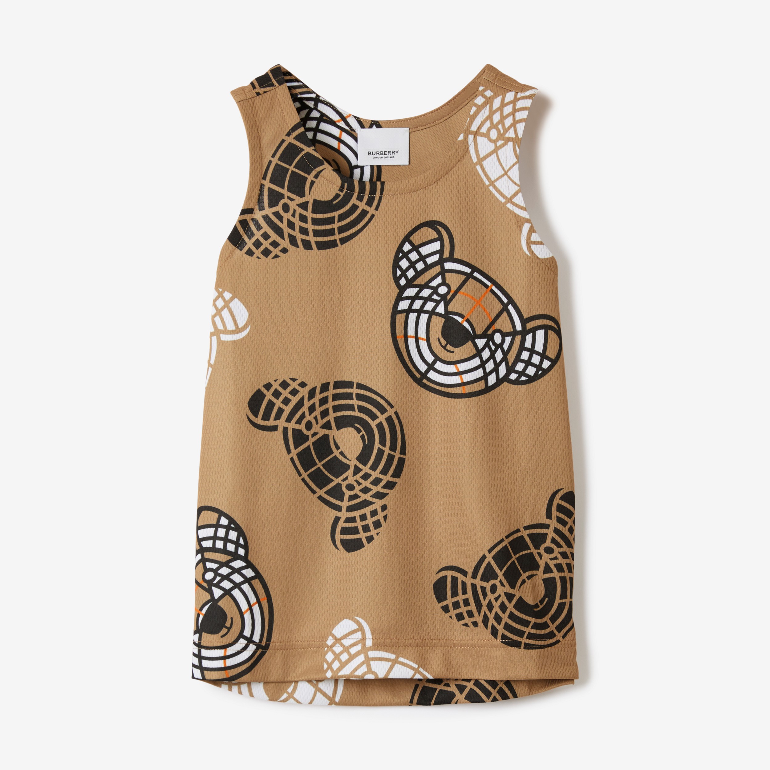 Thomas Bear Print Mesh Vest in Archive Beige | Burberry® Official - 1